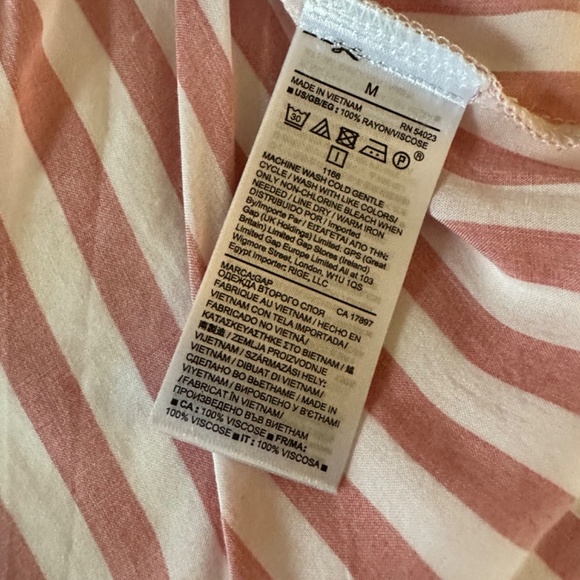 Slightly Sheer Coral and White Striped Gap Top - Picture 4 of 4